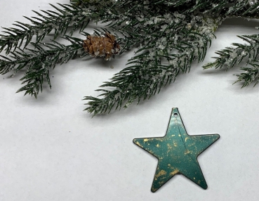 Acrylstern dunkelgrün mit Goldsprenkel